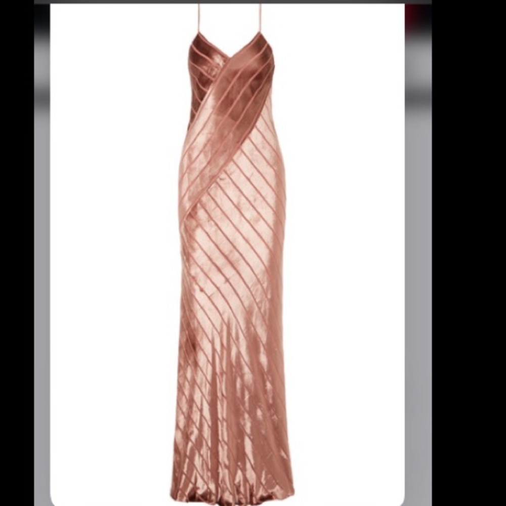 Michelle Mason Devore Chiffon Gown in Antique Rose